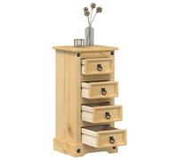 vidaXL Comodino Corona 35x32,5x74 cm in Legno Massello di Pino