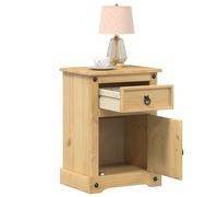 vidaXL Comodino Corona 45x35x64 cm in Legno Massello di Pino