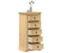vidaXL Comodino Corona 53x39x103 cm in Legno Massello di Pino