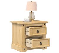 vidaXL Comodino Corona 53x39x50 cm in Legno Massello di Pino
