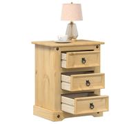 vidaXL Comodino Corona 53x39x66 cm in Legno Massello di Pino