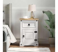 vidaXL Comodino Corona Bianco 45 x 35 x 64 cm Pino massello