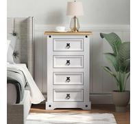 vidaXL Comodino Corona Bianco 53 x 39 x 84 cm Pino massello