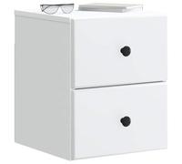 vidaXL Comodino da parete, 2 pezzi, bianco, 34,5 x 33 x 40 cm, ampio tavolo da notte, organizer pratico per la vostra camera, letto senza disordine