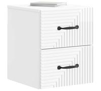 vidaXL Comodino da parete, 2 pezzi, bianco lucido, 34,5 x 33 x 40 cm, camera da letto, tavolo da notte moderno ed elegante, ripostiglio compatto, spazio pratico, mobile essenziale per interni