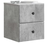 vidaXL Comodino da parete, 2 pezzi, grigio cemento, 34,5 x 33 x 40 cm, ampio tavolo da notte, organizer pratico per la vostra camera, letto senza disordine