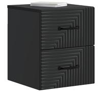 vidaXL Comodino da parete, 2 pezzi, nero, 34,5 x 33 x 40 cm, comodino moderno, rettangolare, elegante, con spazio ampio e compatto, mobile funzionale essenziale