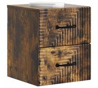 vidaXL Comodino da parete, 2 pezzi, rovere affumicato, 34,5 x 33 x 40 cm, camera da letto, comodino moderno ed elegante, ripostiglio compatto, spazio pratico, mobile essenziale per interni