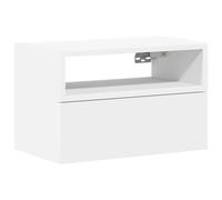 vidaXL Comodino a Parete Bianco 45x26x28,5 cm, Comodino a Muro, Comodino a Sospensione, Comodino, Comodino pensile, Comodino sospeso