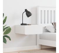 vidaXL Comodino da Parete con cassetto 2 pcs Bianco 39 x 34 x 16.5 cm
