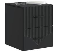 vidaXL Comodino da parete con cassetto, nero, 34,5 x 33 x 40 cm, mobile da camera da letto moderno, tavolino da notte compatto, ideale per una casa accogliente, soluzione chic