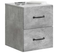 vidaXL Comodino da parete grigio cemento 34,5 x 33 x 40 cm, mobile da camera moderno, comodino compatto, ideale per una casa accogliente, soluzione chic