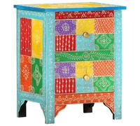 vidaXL Comodino Dipinto a Mano 40x30x50 cm in Legno Massello di Mango