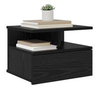 vidaXL Comodino flottante 2 pz Rovere Nero 40 x 31 x 28 cm