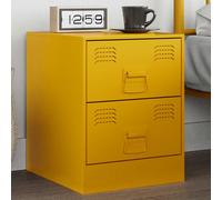 vidaXL Comodino Giallo 34,5x39x44 cm in Acciaio