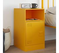 vidaXL Comodino Giallo Senape 34,5x39x62 cm in Acciaio