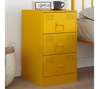 vidaXL Comodino Giallo Senape 34,5x39x62 cm in Acciaio