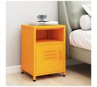 VIDAXL - Comodino Giallo Senape 35x35x51 Cm In Acciaio - SPEDIZIONE GRATUITA