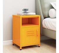vidaXL Comodino Giallo Senape 35x35x51 cm in Acciaio