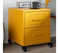 VIDAXL - Comodino Giallo Senape 36x39x43,5 cm in Acciaio - SPEDIZIONE GRATUITA