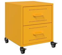 VIDAXL - Comodino Giallo Senape 36x39x43,5 cm in Acciaio - SPEDIZIONE GRATUITA