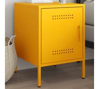 vidaXL Comodino Giallo Senape 36x39x50,5 cm in Acciaio, mobiletto, Mobile Camera da Letto, Comodino in Metallo, tavolino da Letto