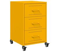 vidaXL Comodino Giallo Senape 36x39x59 cm in Acciaio