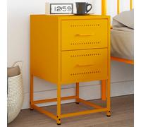 vidaXL Comodino Giallo Senape 36x39x60,5 cm in Acciaio, armadietto, armadietto Laterale, mobili per Camera da Letto, Comodino, armadietto per Letto