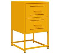 vidaXL Comodino Giallo Senape 36x39x60,5 cm in Acciaio, armadietto, armadietto Laterale, mobili per Camera da Letto, Comodino, armadietto per Letto
