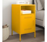 vidaXL Comodino Giallo Senape 36x39x68 cm in Acciaio