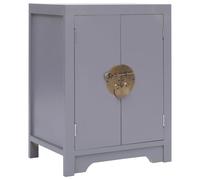 vidaXL Comodino Grigio 38x28x52 cm in Legno di Paulownia