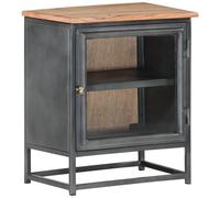 VIDAXL - Comodino Grigio 40x30x50 Cm In Legno Massello Di Acacia