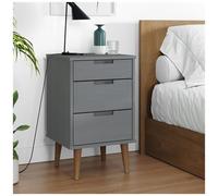 VIDAXL - Comodino Grigio 40x35x65 Cm In Legno Massello Di Pino