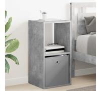 vidaXL Comodino con cassetto, grigio cemento, 35 x 32 x 68,5 cm legno lavorato, comodino rettangolare, design moderno, materiale resistente, spazio sufficiente per tutti i tuoi oggetti e decorazioni