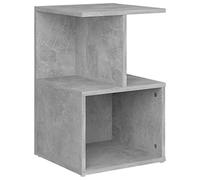 vidaXL Comodino Grigio Cemento 35x35x55 cm in Legno Multistrato