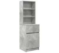 vidaXL Comodino Grigio Cemento 39x35x125 cm in Legno Multistrato, Comodino, Comodino, Comodino, Comodino, Comodino, Comodino, Comodino, Comodino