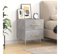 vidaXL Comodino Grigio Cemento 40x35x47,5 cm in Legno Multistrato