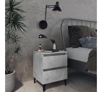 vidaXL Comodino Grigio Cemento 40x35x50 cm in Legno Multistrato