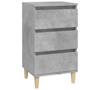 vidaXL Comodino Grigio Cemento 40x35x70 cm in Legno Multistrato