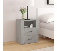 vidaXL Comodino Grigio Cemento 50x36x60 cm in Legno Multistrato
