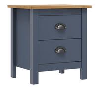 vidaXL Comodino Hill Grigio 46x35x49,5 cm Legno Massello di Pino