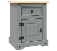 vidaXL Comodino in Legno di Pino Messicano Corona Grigio 53x39x67 cm