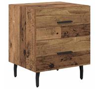vidaXL Comodino in Legno Riciclato, Colore Marrone, Dimensioni 40 x 35 x 47,5 cm. Ha Dettagli in Acciaio, Un Design Moderno e Compatto, Perfetto per la Camera da Letto. Include 1 Pezzo con Ampio Spa