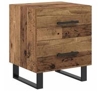 vidaXL Comodino in Legno Vecchio 40 x 35 x 47,5 cm, con finitura opaca rustica. Ha cassetti scorrevoli e lisci, perfetto per la camera da letto. Un pezzo singolo con gambe quadrate e ferramenta nera