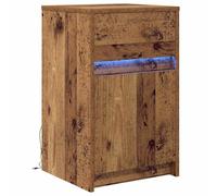 vidaXL Armadio da Letto LED Legno vecchio 38 x 34 x 61 cm Truciolare