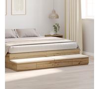 vidaXL Comodino con cassetti, finitura rovere, in legno ingegnerizzato, design compatto, 200 x 36,5 x 16,5 cm