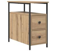 vidaXL Comodino in Rovere Artigianale, con 1 cassetto, Struttura in Acciaio, Dimensioni 30 x 60 x 60 cm. È Elegante e Compatto, Ottimo Come Mobile da Notte per Interni. Ha Un Design Contemporaneo e