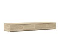 vidaXL Comodino in legno di quercia Sonoma, design moderno e minimalista per interni, con 4 cassetti, per camera da letto/soggiorno, 120 x 36,5 x 16,5 cm