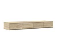 vidaXL Comodino in legno di quercia Sonoma, design moderno e minimalista per interni, con 4 cassetti, per camera da letto/soggiorno, 120 x 36,5 x 16,5 cm