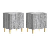 vidaXL Comodino in Sonoma grigio, 2 pezzi, 43 x 34,5 x 50 cm, rettangolare, design semplice, spazio, accessorio pratico per il vostro soggiorno e camera da letto